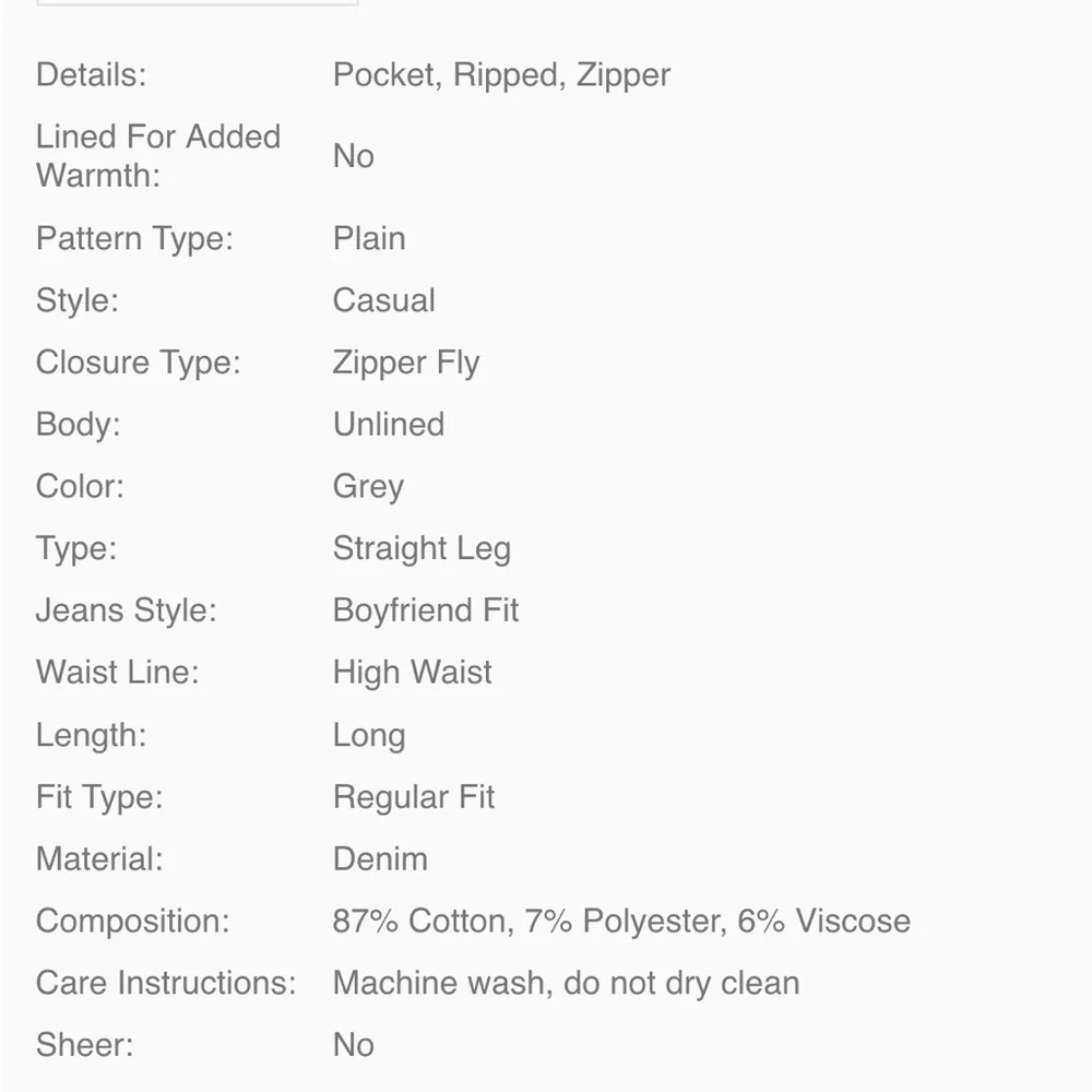 SHEIN PETITE Womens Front-Button Multi-Pocket Ripped Denim Jeans Gray Small/4 - Picture 11 of 12